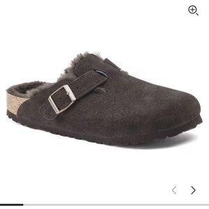Birkenstock Boston Suede/Shearling Clogs